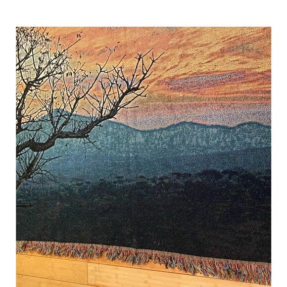 Beautiful Throw multicolored with Black tree 60x50 reversible - Picture 3 of 5